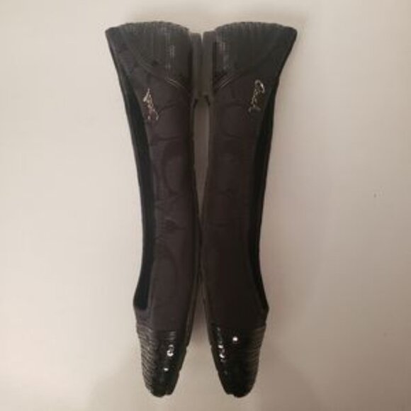 Coach Black Signature C Sparkly Shine Ballet Flats - Picture 5 of 9
